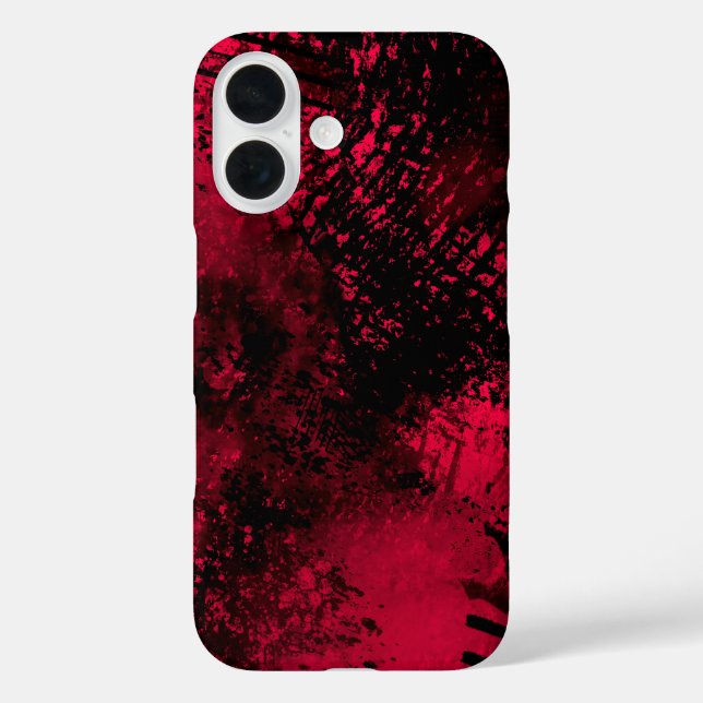 Red Spray Paint Effect iPhone 16 Case (Back)
