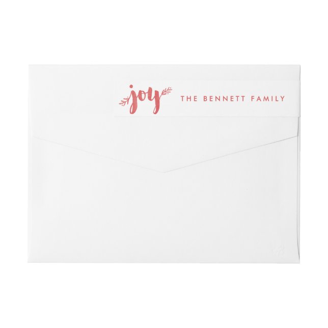 Red Sprigs of Joy Christmas Return Address Label (Back)