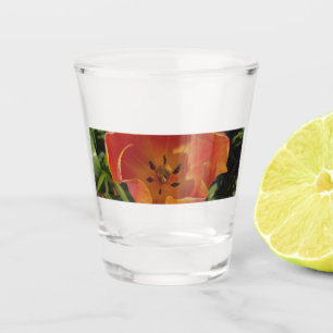 red spring flower  shot glass