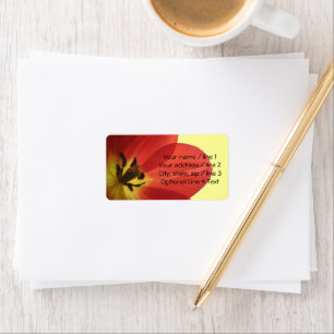 Red Spring Tulip Custom Address Label