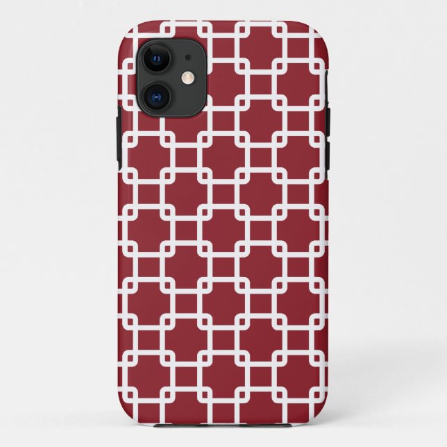 Red Square Link Pattern iPhone 5 Case (Back)
