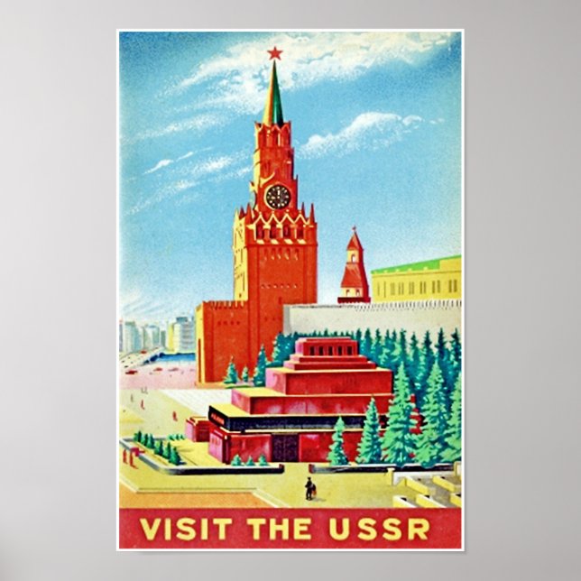 RED SQUARE RUSSIA VINATGE TRAVEL POSTER (Front)