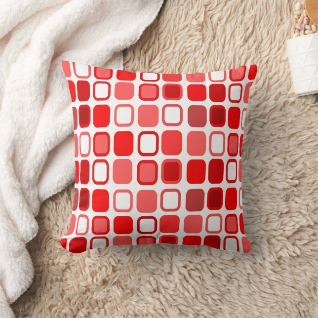 Red Squares Design Cushion (Blanket)