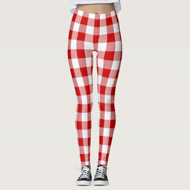 Red Squares Leggings (Front)