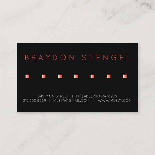 RED SQUARES Professional Business Card (Front)