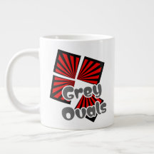 Red Squares with Beams and Grey Ovals Text