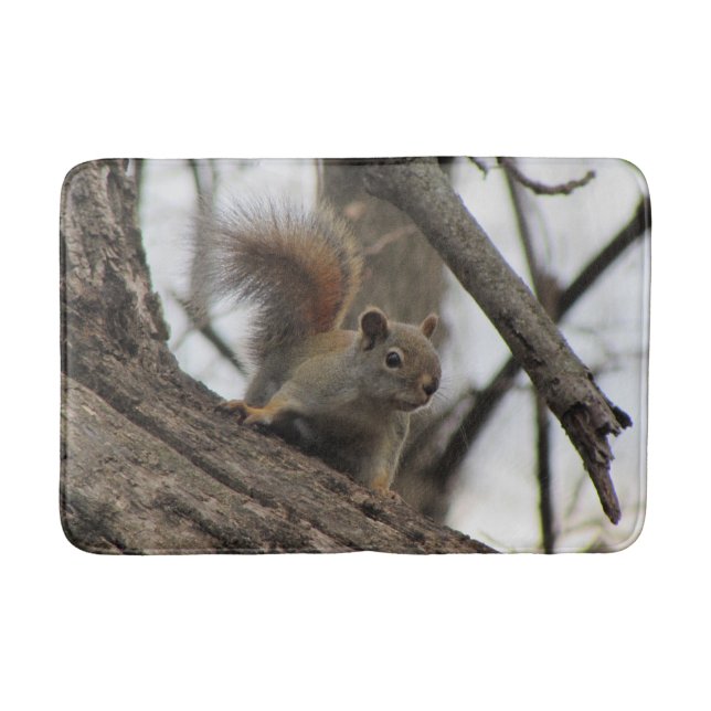 Red Squirrel Bath Mat (Front)