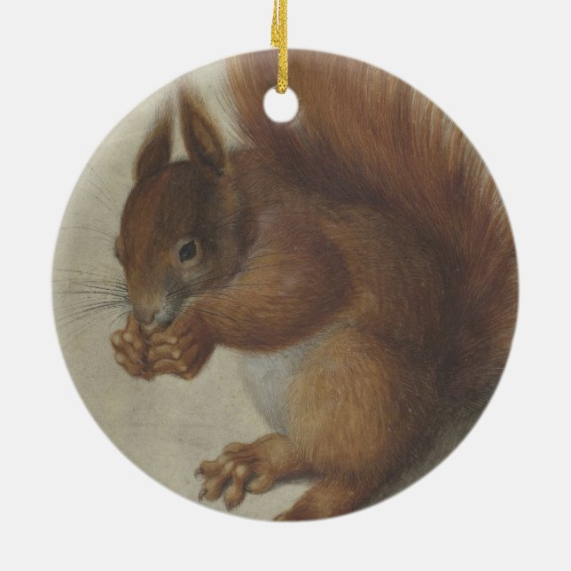 Red Squirrel (by Hans Hoffmann) Ceramic Tree Decoration (Back)