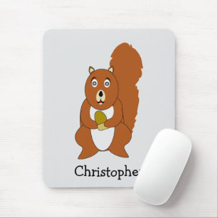 Red Squirrel Design Mouse Mat