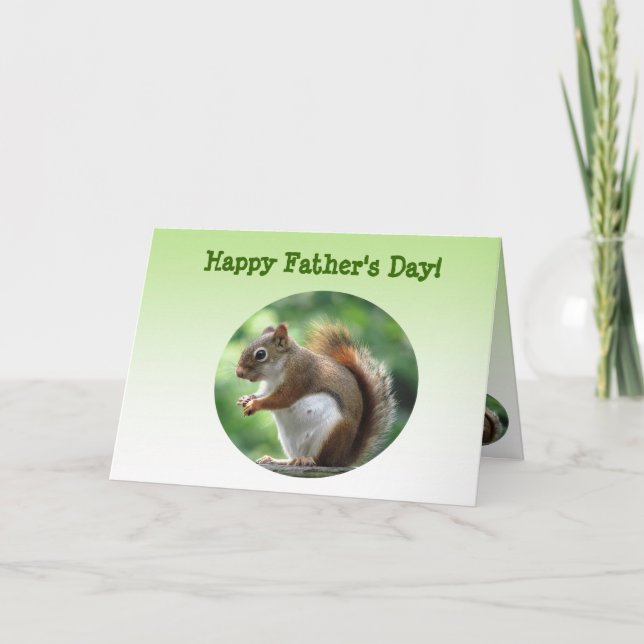 Red Squirrel Fathers Day Card (Front)