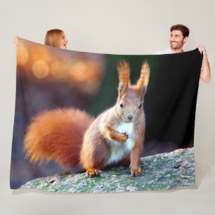 RED SQUIRREL FLEECE BLANKET