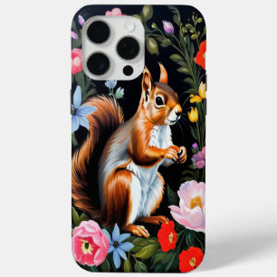 Red Squirrel Floral Dark Cottagecore Phone Case