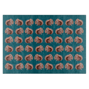 Red Squirrel Frenzy Rectangular Cutting Board