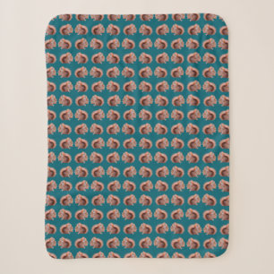Red Squirrel Frenzy Sherpa Blanket