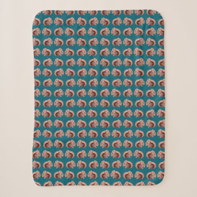 Red Squirrel Frenzy Sherpa Blanket (Front)