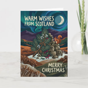 Red Squirrel Highland Christmas Card