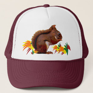 Red Squirrel in Autumn Trucker Hat