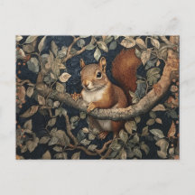 Red Squirrel in the Style of William Morris