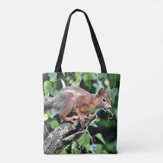 Red Squirrel in Tree Tote Bag (Back)