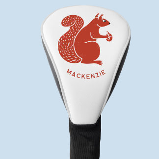 Red Squirrel Personalised Golf Head Cover