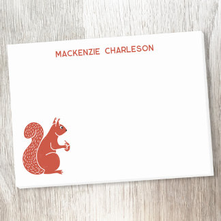 Red Squirrel Personalised Name Post-it Notes