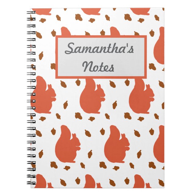 Red Squirrel Personalised  Notebook (Front)