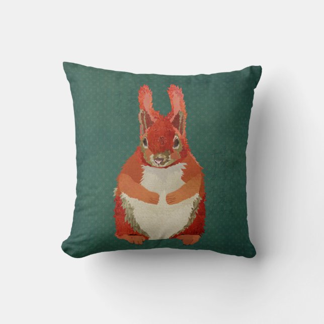 Red Squirrel Pillow (Front)