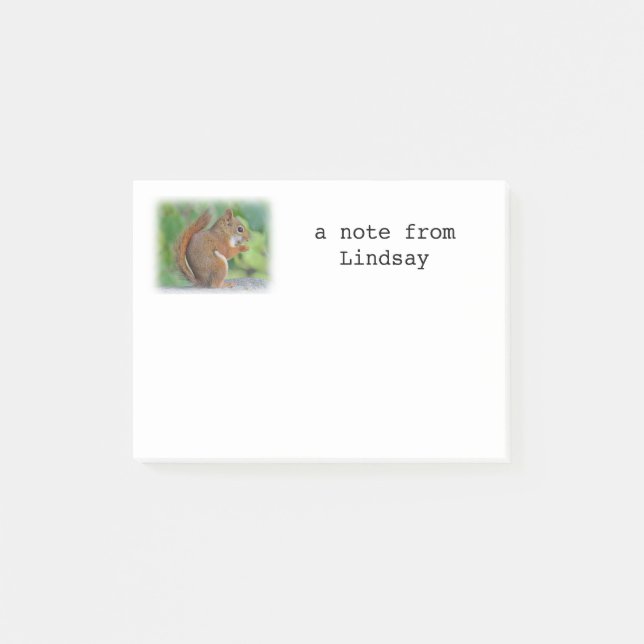 Red squirrel post-it notes (Front)