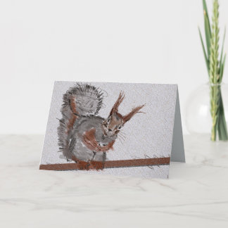 Red Squirrel Says Hello! Card