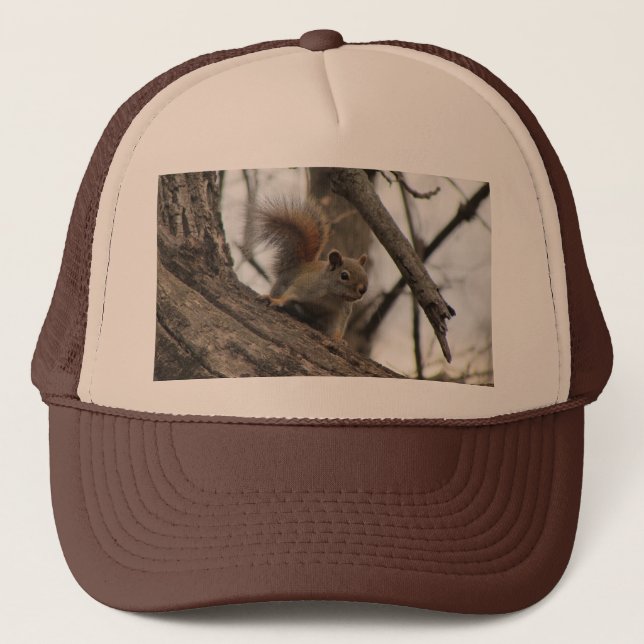 Red Squirrel Trucker Hat (Front)