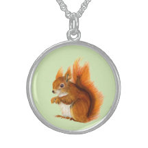 Red Squirrel Watercolor Painting