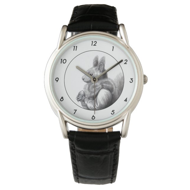 Red Squirrel with Grey Squirrel Scarf (Snow) M2 Watch (Front)