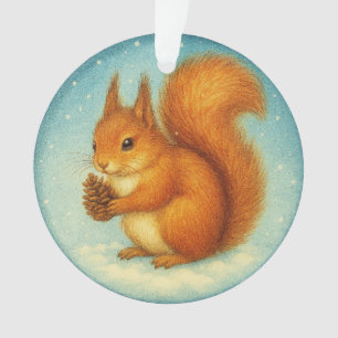 Red Squirrel with Pine Cone Ornament