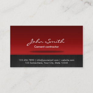 Red Stage Cement Contractor Business Card