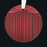 Red Stage Curtains Ornament<br><div class="desc">Illustrated red velvet curtains draped across a stage</div>