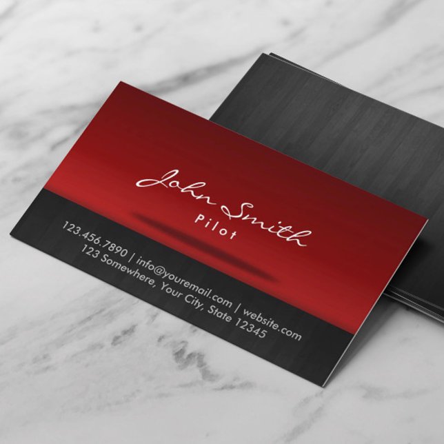 Red Stage Pilot/Aviator Business Card (Creator Uploaded)