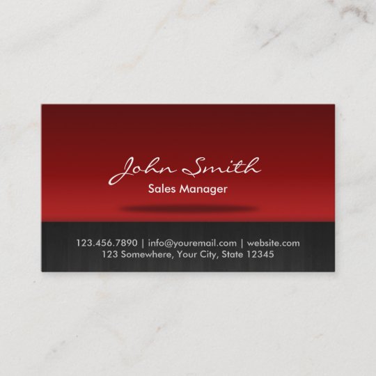 Red Stage Sales Manager Business Card | Zazzle.co.uk