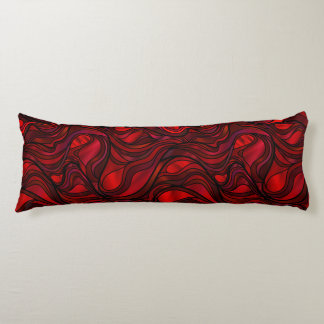 Red Stained Glass Abstract Body Cushion