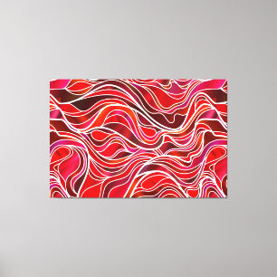 Red Stained Glass Abstract Canvas Print