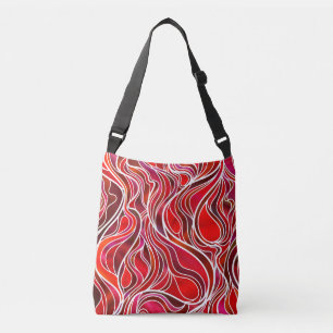 Red Stained Glass Abstract Crossbody Bag