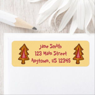 Red Stained Glass Christmas Tree Holiday Cookie