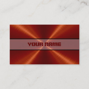 Red Stainless Steel Metal Business Card