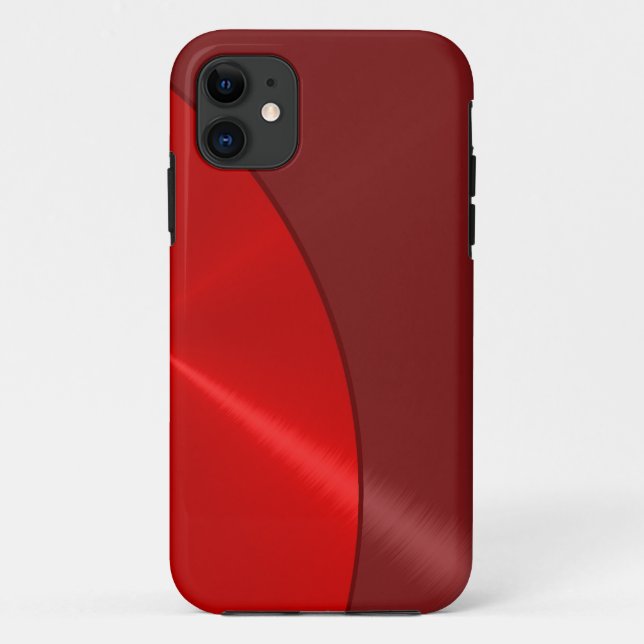 Red Stainless Steel Metallic Case-Mate iPhone Case (Back)