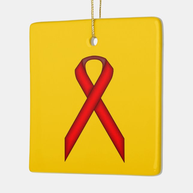 Red Standard Ribbon by Kenneth Yoncich Ceramic Tree Decoration (Left)