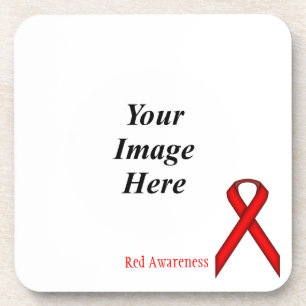 Red Standard Ribbon by Kenneth Yoncich Coaster