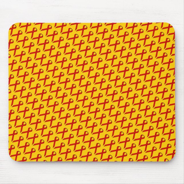 Red Standard Ribbon by Kenneth Yoncich Mouse Mat (Front)