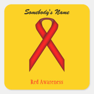 Red Standard Ribbon by Kenneth Yoncich Square Sticker