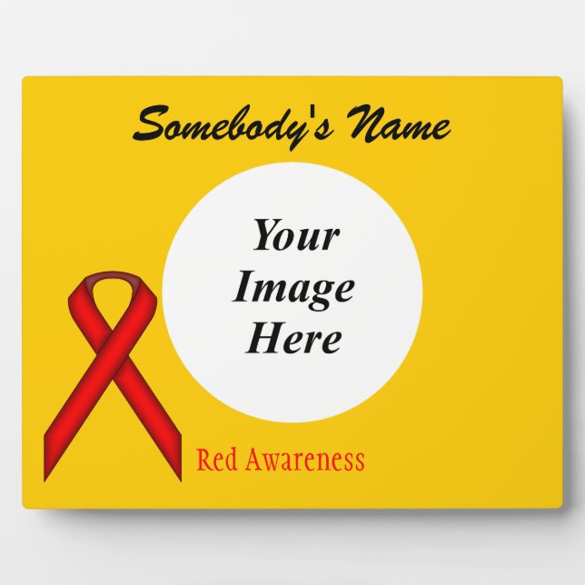 Red Standard Ribbon Template by Kenneth Yoncich Plaque (Front)