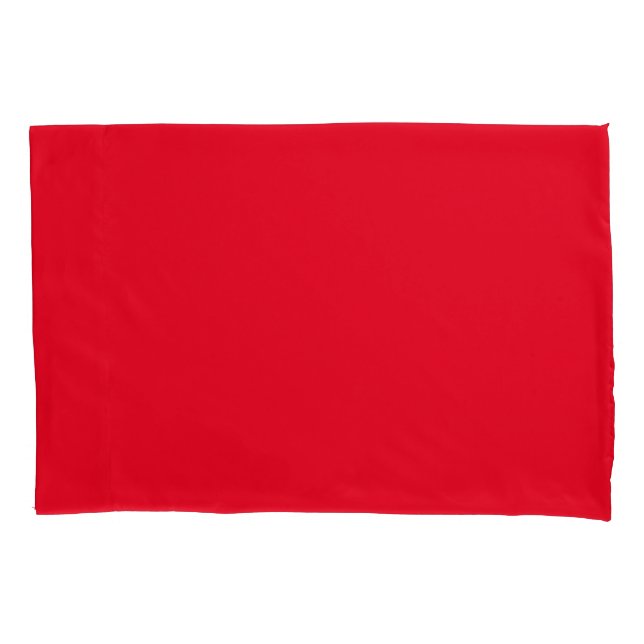 Red Standard Size Pillow Case Pair (Front-Left)