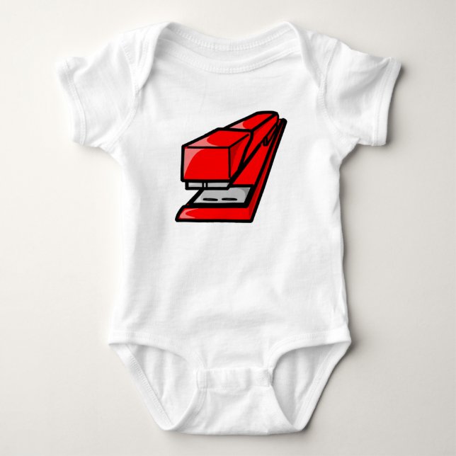 Red Stapler Baby Bodysuit (Front)